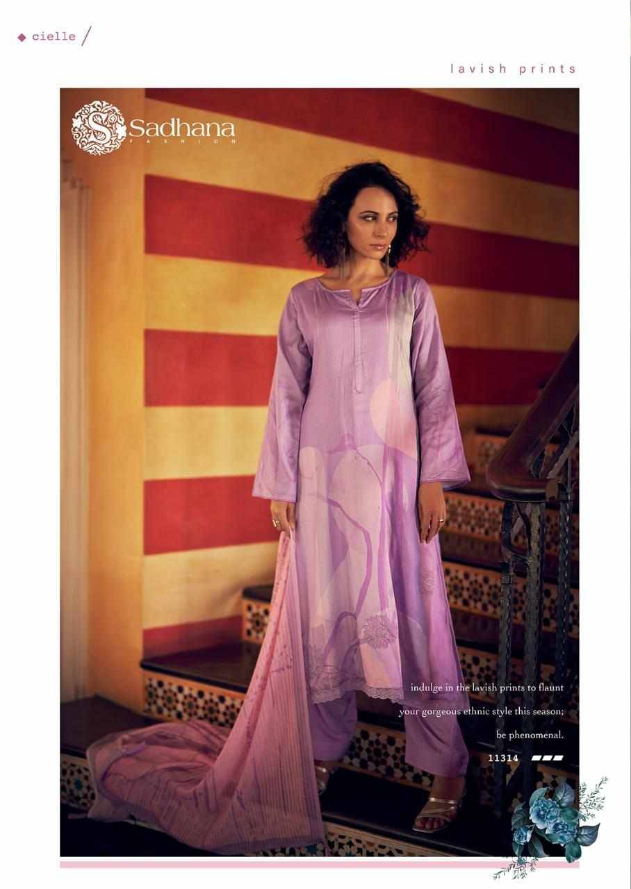 Cielle By Sadhana Fashion 11313 To 11320 Series Designer Festive Suits Beautiful Fancy Stylish Colorful Party Wear & Occasional Wear Pure Jam Cotton Print Dresses At Wholesale Price
