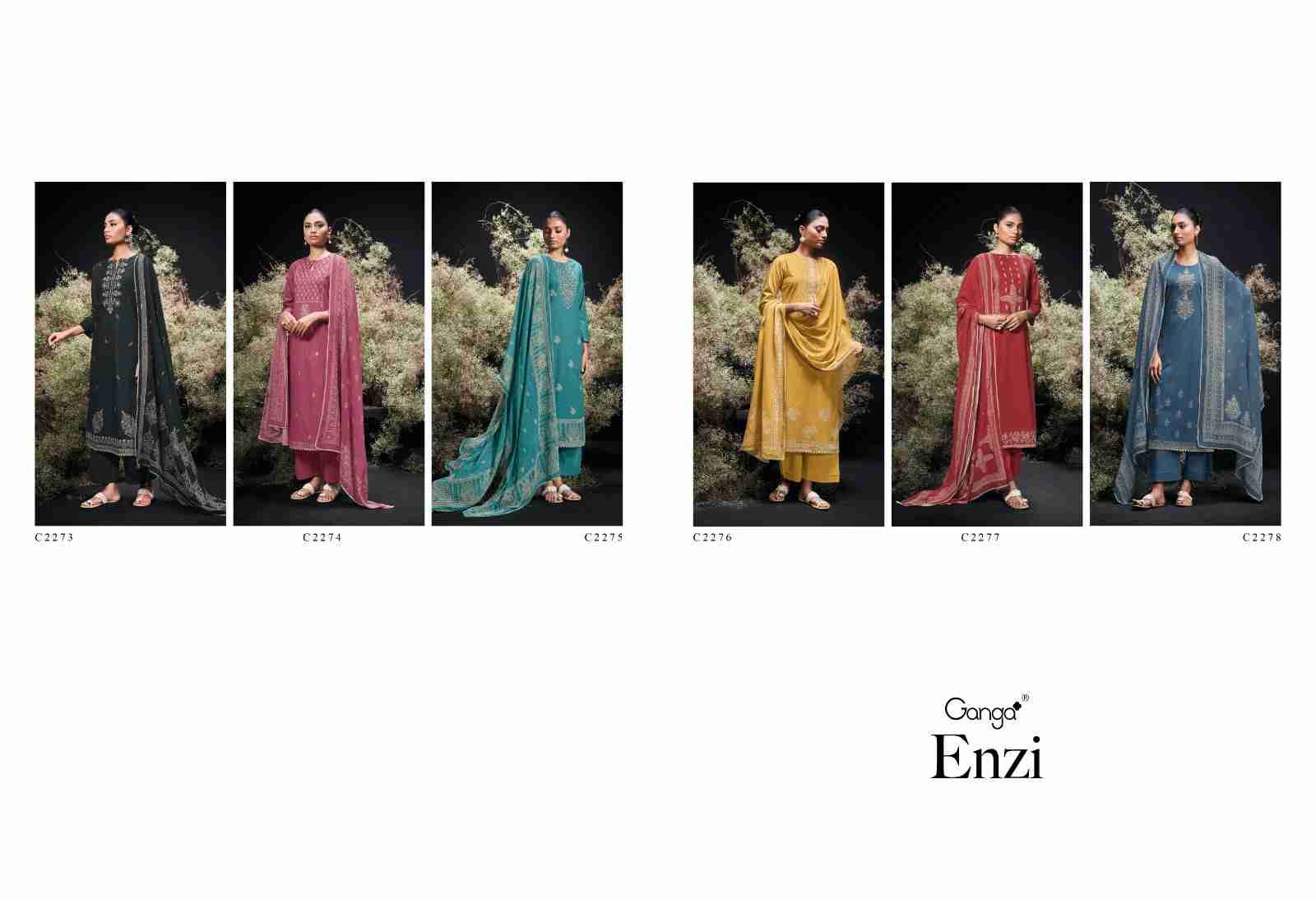 Enzi By Ganga Fashion 2273 To 2278 Series Beautiful Festive Suits Colorful Stylish Fancy Casual Wear & Ethnic Wear Pure Cotton Dresses At Wholesale Price