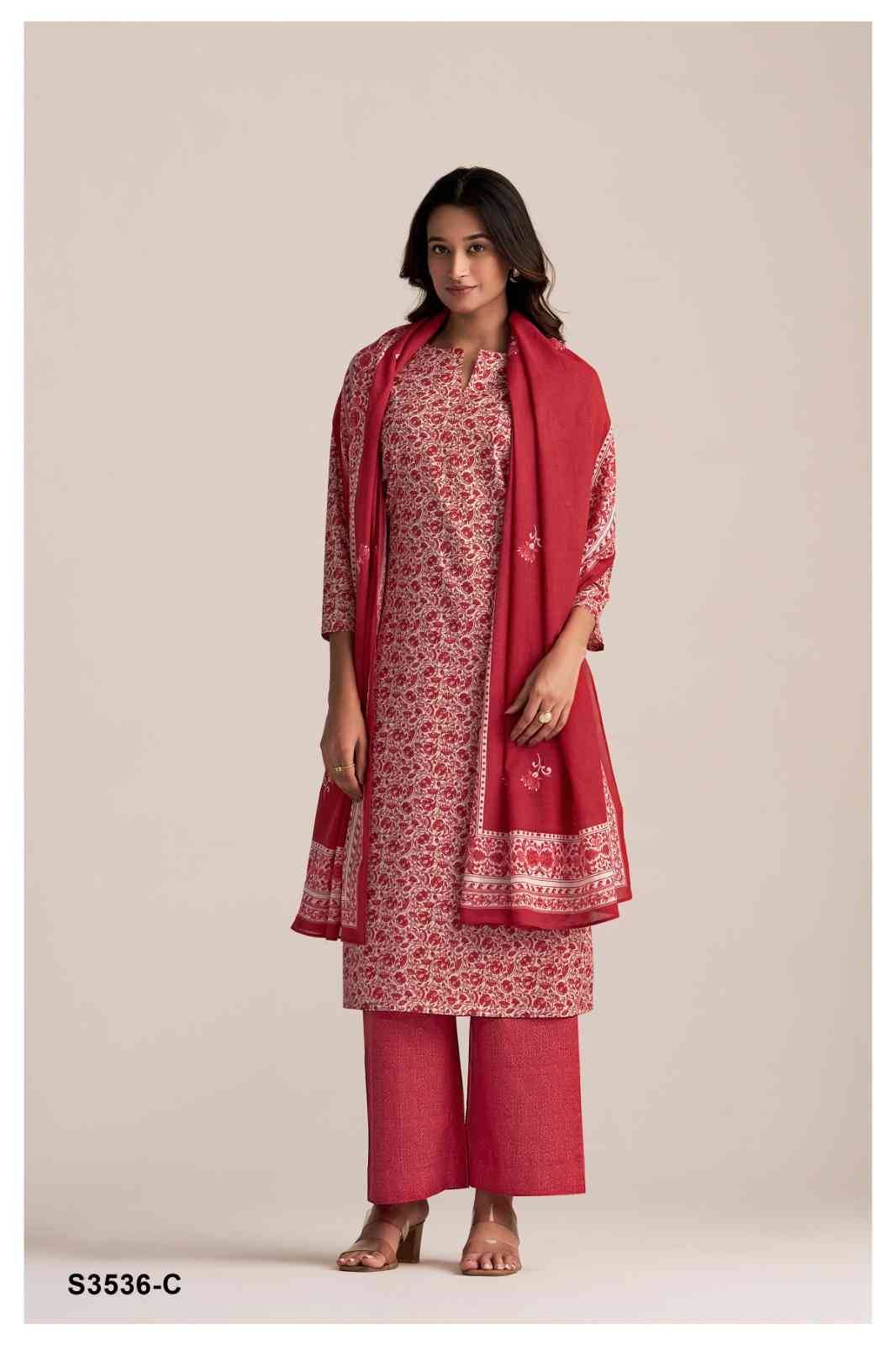 Trinity-3536 By Ganga Fashion 3536-A To 3536-D Series Beautiful Festive Suits Colorful Stylish Fancy Casual Wear & Ethnic Wear Pure Cotton Dresses At Wholesale Price