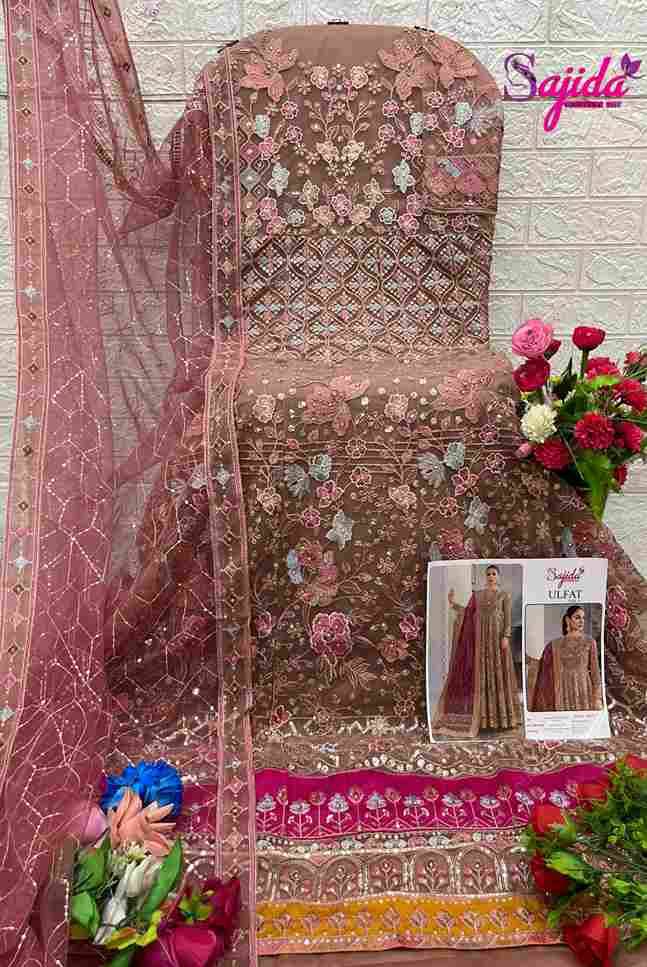 Ulfat Vol-1 By Sajida Designer Suits 1045-A To 1045-D Series Beautiful Pakistani Suits Colorful Stylish Fancy Casual Wear & Ethnic Wear Net Embroidered Dresses At Wholesale Price