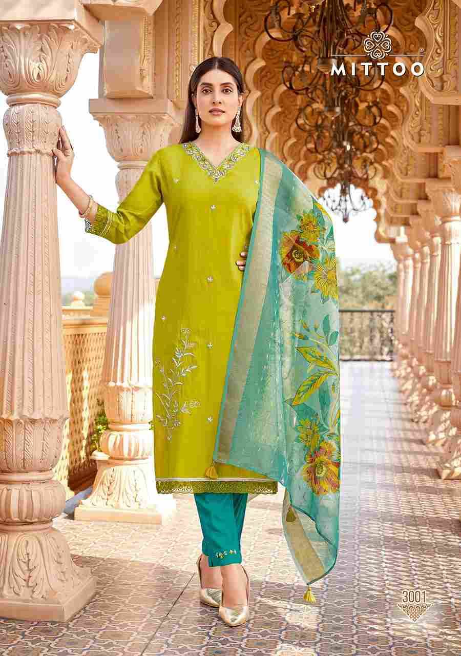 Aayushi By Mittoo 3001 To 3006 Series Designer Festive Suits Beautiful Stylish Fancy Colorful Party Wear & Occasional Wear Viscose Silk Dresses At Wholesale Price