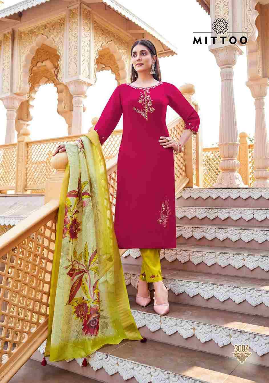 Aayushi By Mittoo 3001 To 3006 Series Designer Festive Suits Beautiful Stylish Fancy Colorful Party Wear & Occasional Wear Viscose Silk Dresses At Wholesale Price