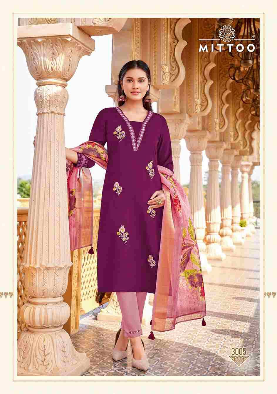 Aayushi By Mittoo 3001 To 3006 Series Designer Festive Suits Beautiful Stylish Fancy Colorful Party Wear & Occasional Wear Viscose Silk Dresses At Wholesale Price