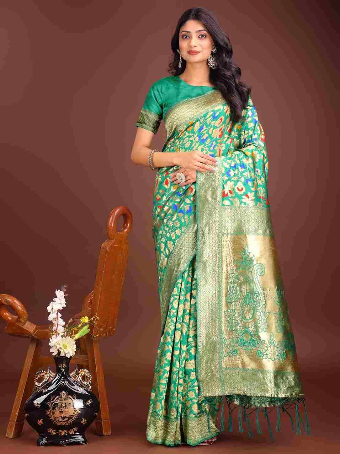 Kashmiri By Fashid Wholesale 1001 To 1006 Series Indian Traditional Wear Collection Beautiful Stylish Fancy Colorful Party Wear & Occasional Wear Lichi Silk Sarees At Wholesale Price