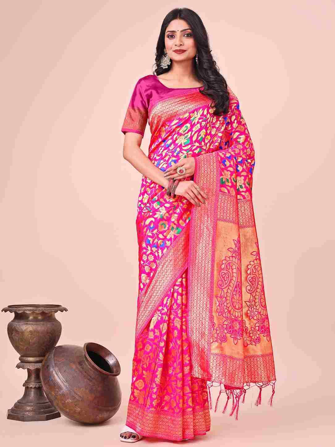Kashmiri By Fashid Wholesale 1001 To 1006 Series Indian Traditional Wear Collection Beautiful Stylish Fancy Colorful Party Wear & Occasional Wear Lichi Silk Sarees At Wholesale Price