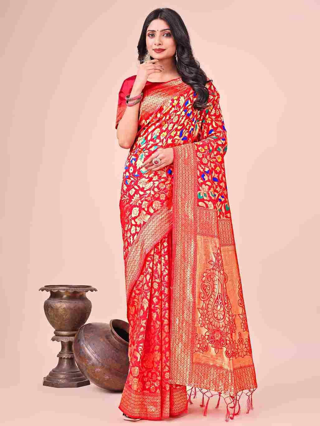 Kashmiri By Fashid Wholesale 1001 To 1006 Series Indian Traditional Wear Collection Beautiful Stylish Fancy Colorful Party Wear & Occasional Wear Lichi Silk Sarees At Wholesale Price