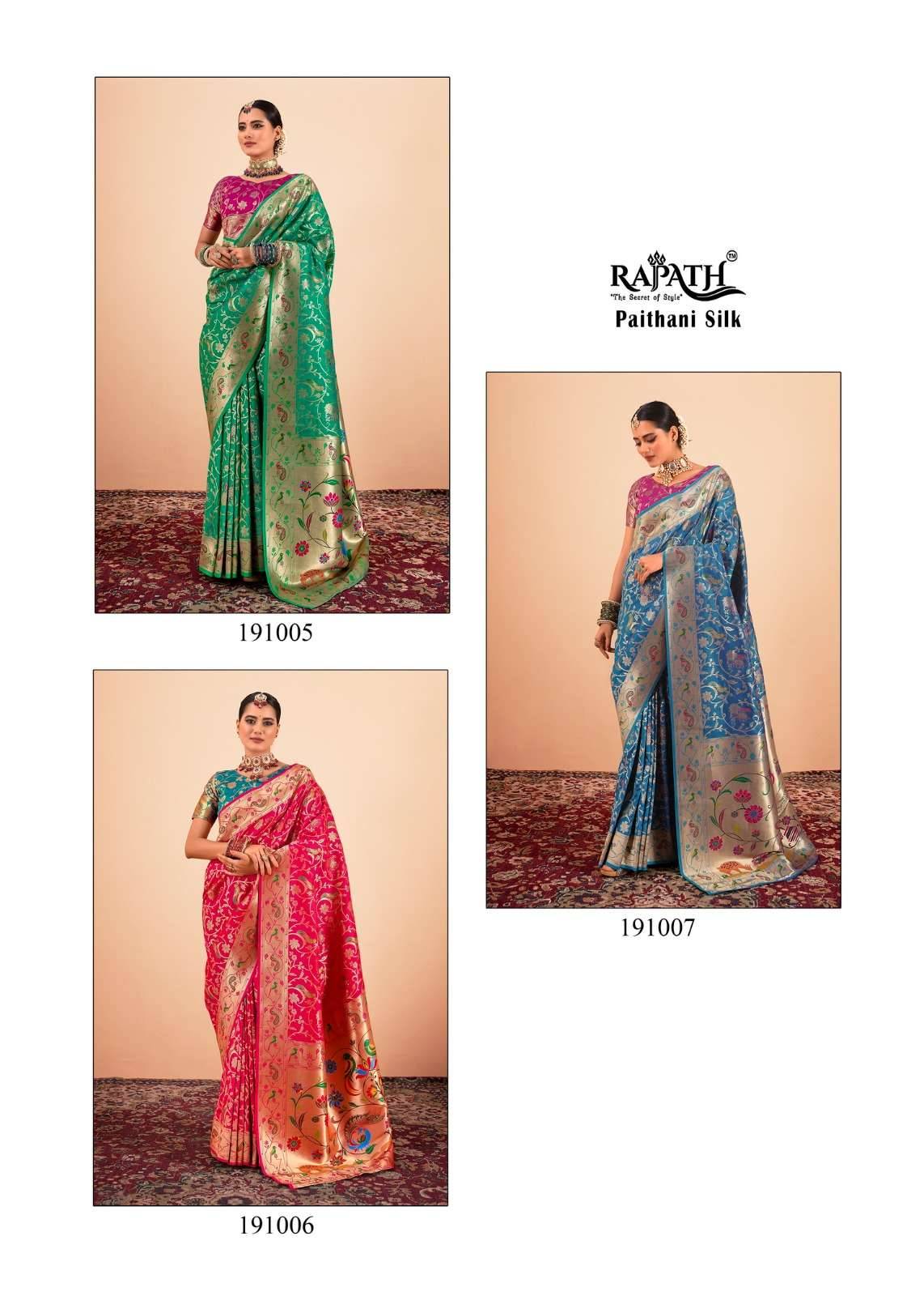 Shailja By Rajpath 191001 To 191007 Series Indian Traditional Wear Collection Beautiful Stylish Fancy Colorful Party Wear & Occasional Wear Paithani Silk Sarees At Wholesale Price