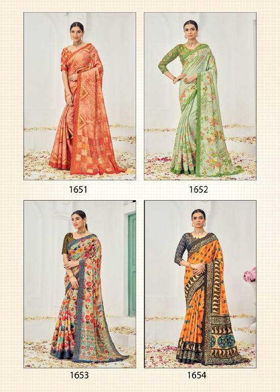 Samui Signature By Jivora 1651 To 1657 Series Indian Traditional Wear Collection Beautiful Stylish Fancy Colorful Party Wear & Occasional Wear Viscose Silk Sarees At Wholesale Price