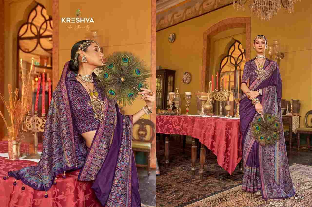 Morni By Kreshva 806 To 811 Series Indian Traditional Wear Collection Beautiful Stylish Fancy Colorful Party Wear & Occasional Wear Vichitra Silk Sarees At Wholesale Price