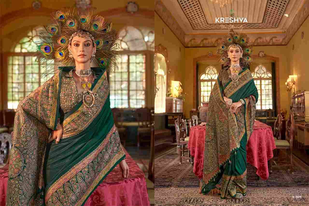Morni By Kreshva 806 To 811 Series Indian Traditional Wear Collection Beautiful Stylish Fancy Colorful Party Wear & Occasional Wear Vichitra Silk Sarees At Wholesale Price
