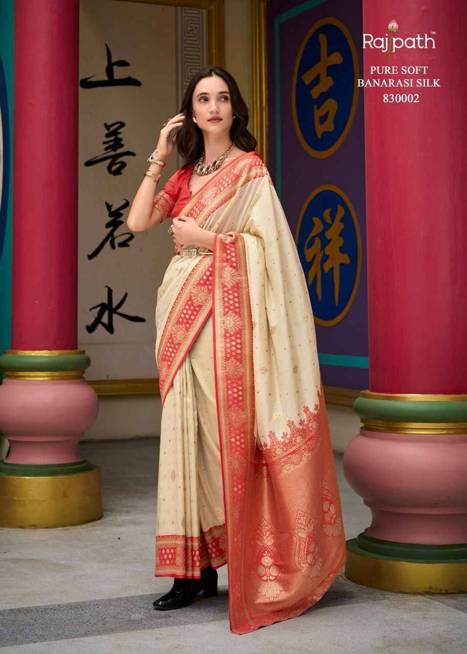 Samruddhi Silk By Rajpath 830001 To 830008 Series Indian Traditional Wear Collection Beautiful Stylish Fancy Colorful Party Wear & Occasional Wear Banarasi Silk Sarees At Wholesale Price