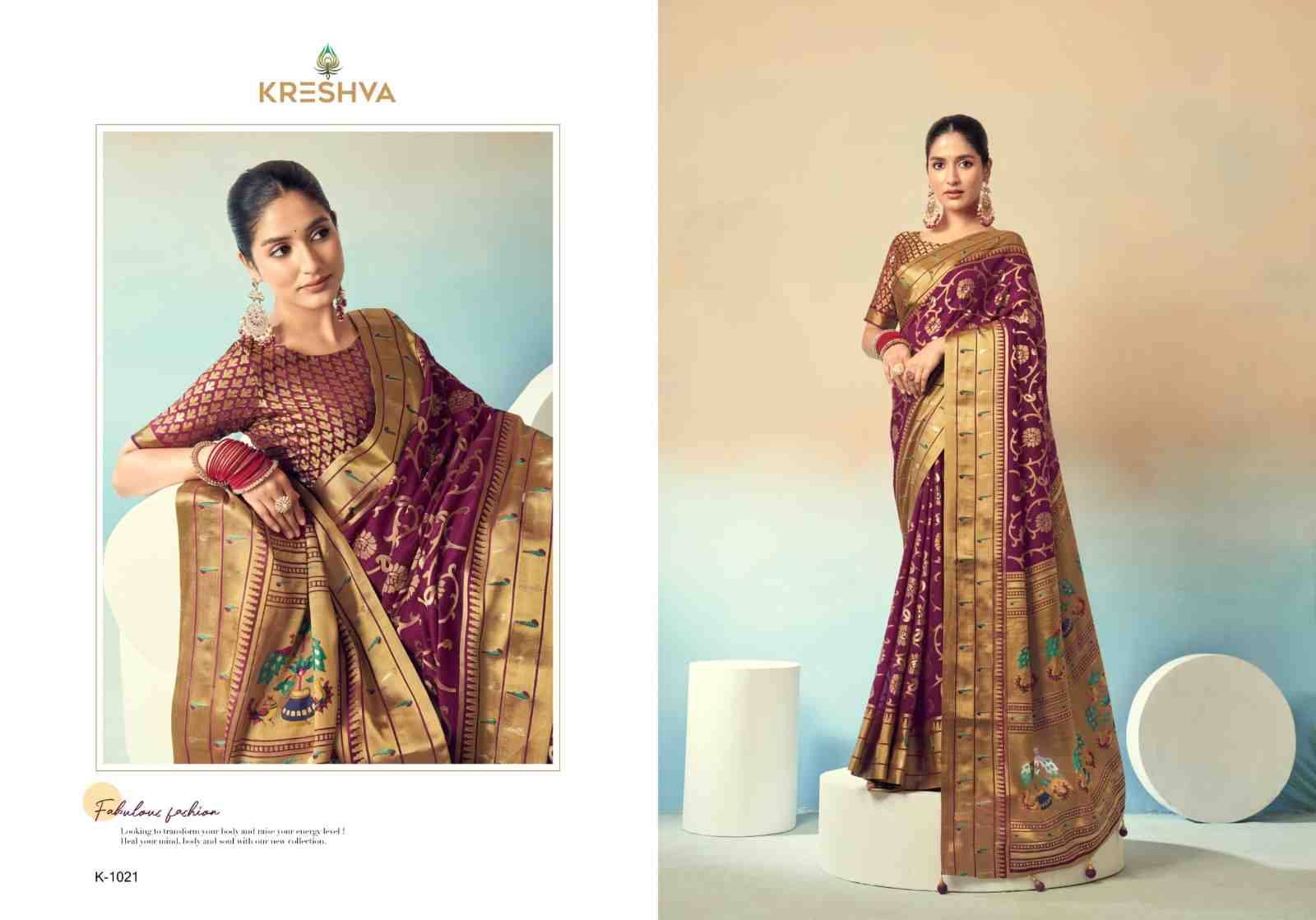 Praniti By Kreshva 1021 To 1024 Series Indian Traditional Wear Collection Beautiful Stylish Fancy Colorful Party Wear & Occasional Wear Georgette Sarees At Wholesale Price