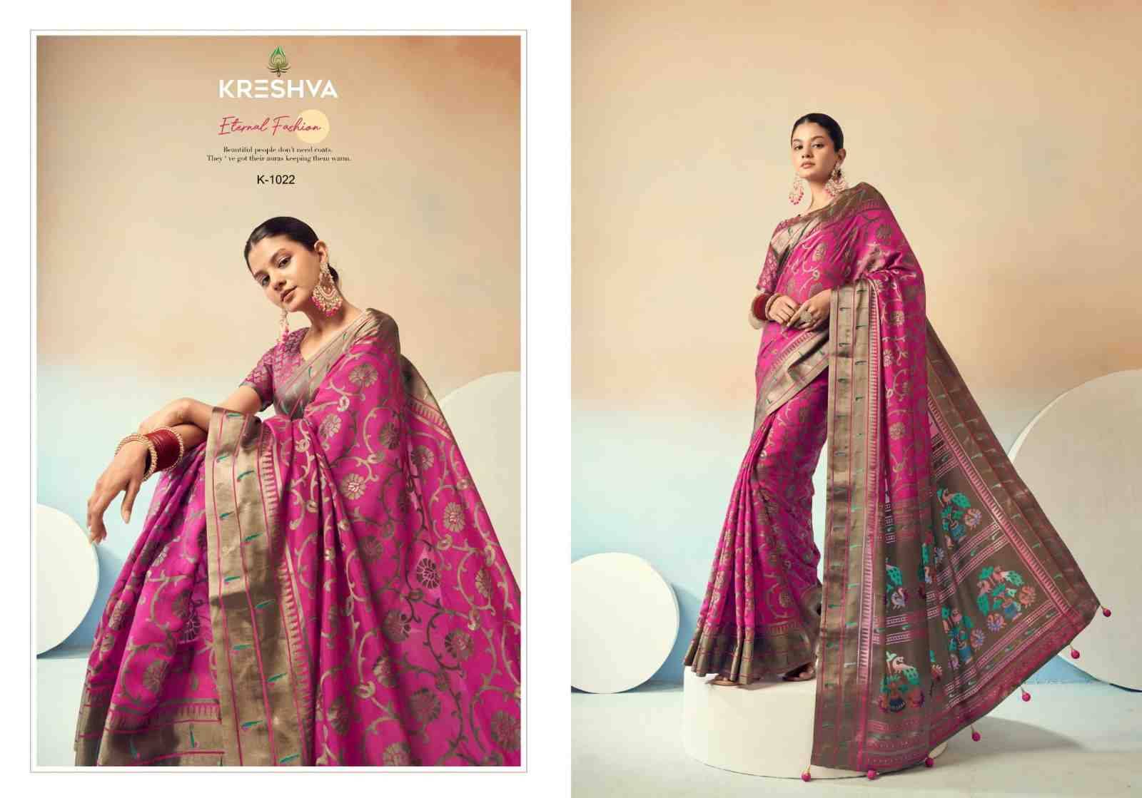 Praniti By Kreshva 1021 To 1024 Series Indian Traditional Wear Collection Beautiful Stylish Fancy Colorful Party Wear & Occasional Wear Georgette Sarees At Wholesale Price