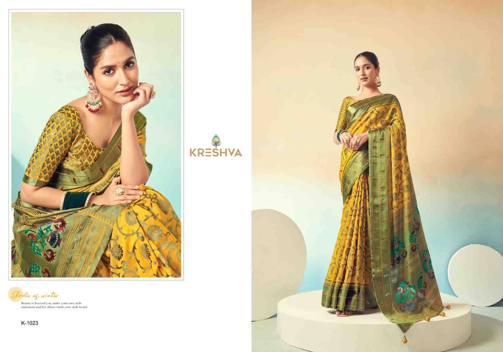 Praniti By Kreshva 1021 To 1024 Series Indian Traditional Wear Collection Beautiful Stylish Fancy Colorful Party Wear & Occasional Wear Georgette Sarees At Wholesale Price