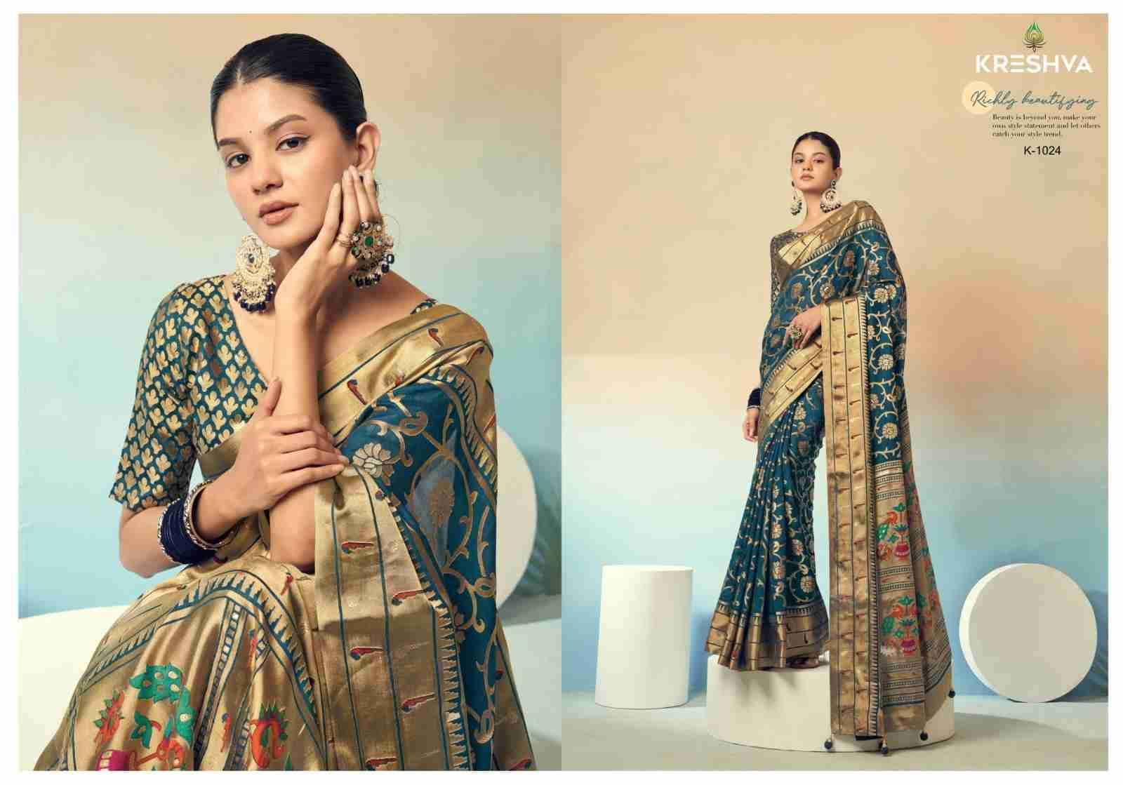 Praniti By Kreshva 1021 To 1024 Series Indian Traditional Wear Collection Beautiful Stylish Fancy Colorful Party Wear & Occasional Wear Georgette Sarees At Wholesale Price