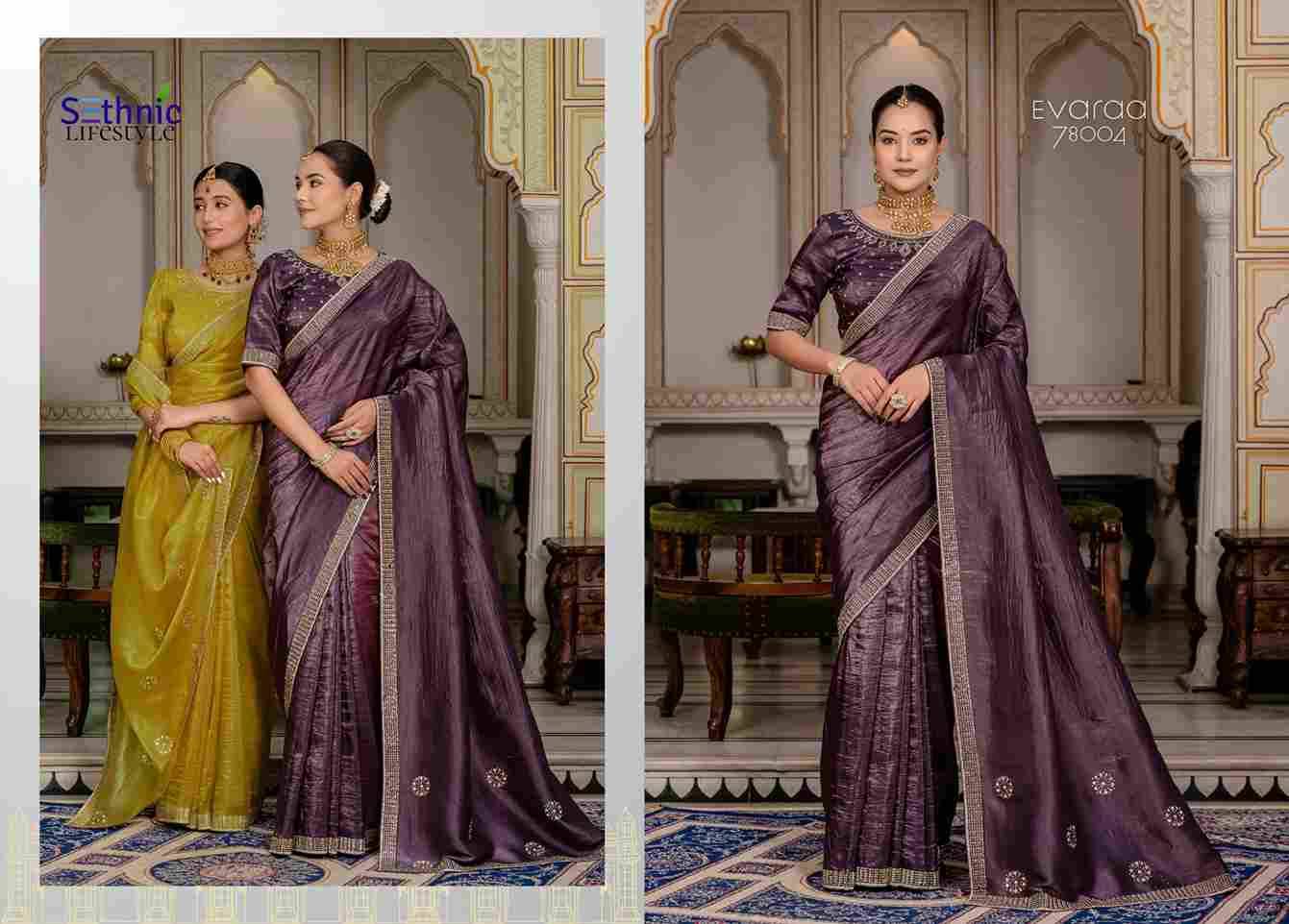 Evaraa By Sethnic 78001 To 78004 Series Indian Traditional Wear Collection Beautiful Stylish Fancy Colorful Party Wear & Occasional Wear Gold Crush Sarees At Wholesale Price