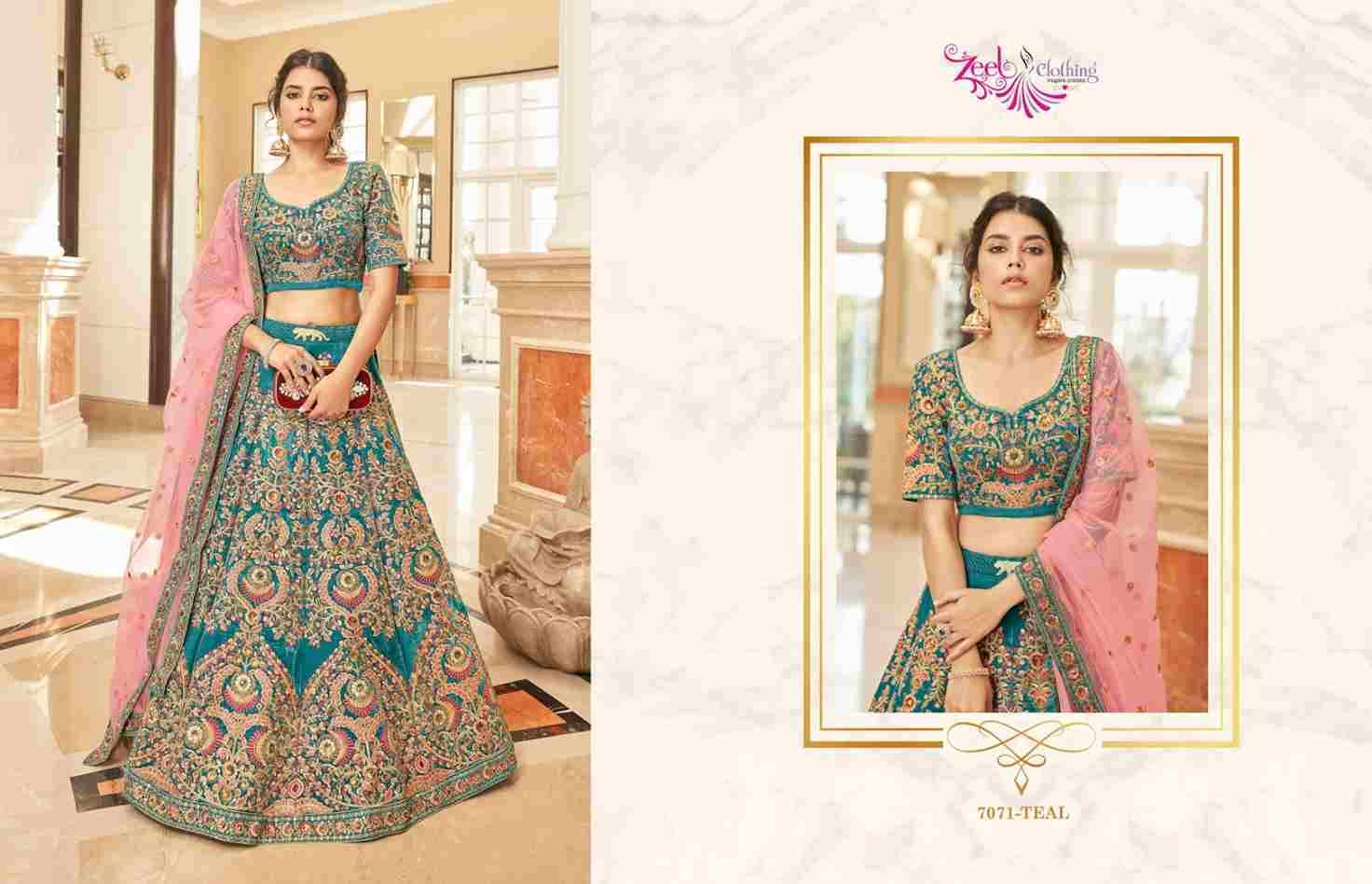 Cultural Vol-3 By Zeel Clothing 7071-A To 7071-C Series Festive Wear Collection Beautiful Stylish Colorful Fancy Party Wear & Occasional Wear Velvet Lehengas At Wholesale Price