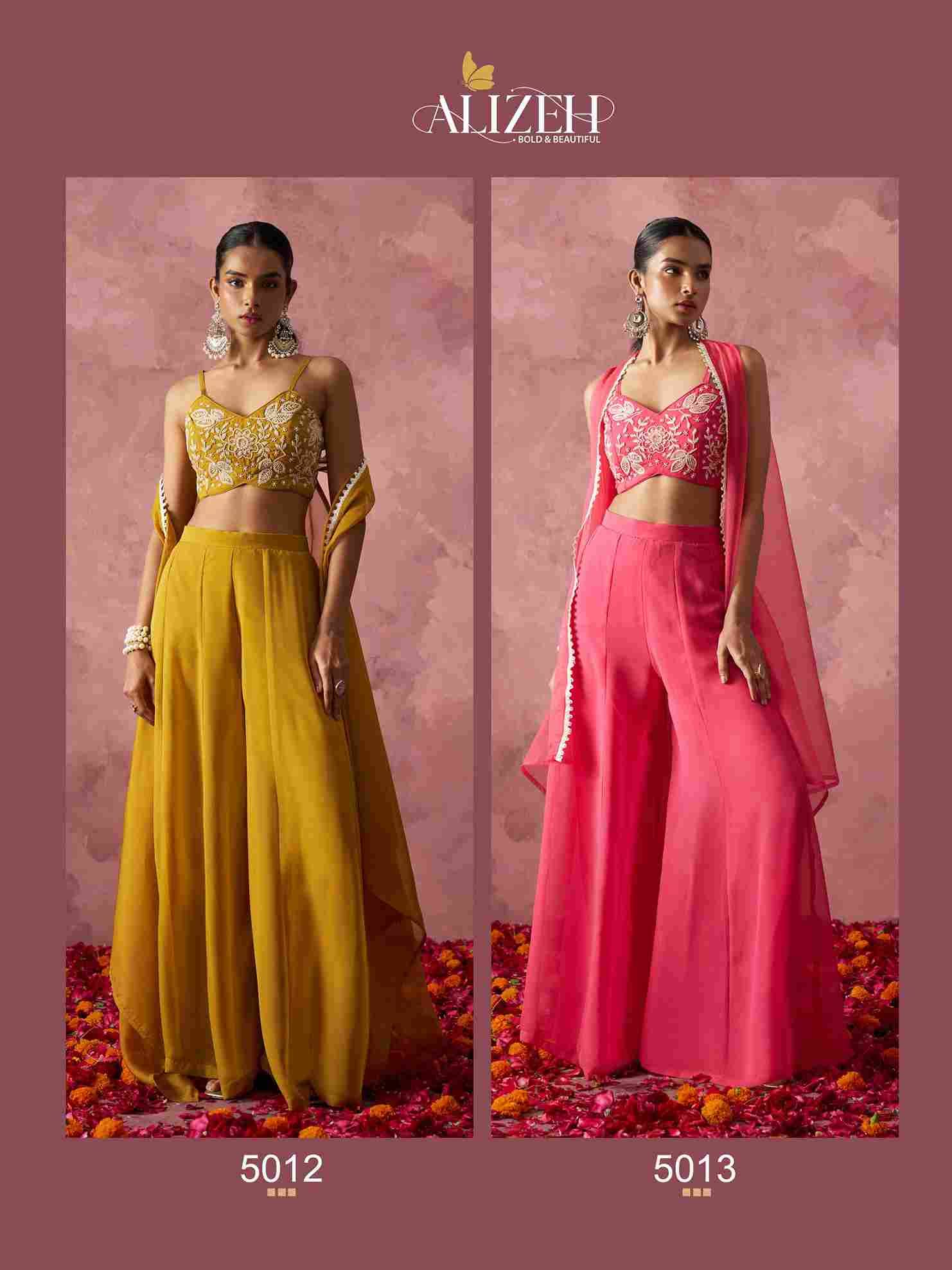 Rang By Alizeh 5012 To 5013 Series Designer Stylish Fancy Colorful Beautiful Party Wear & Ethnic Wear Collection Georgette Tops With Bottom With Cape At Wholesale Price