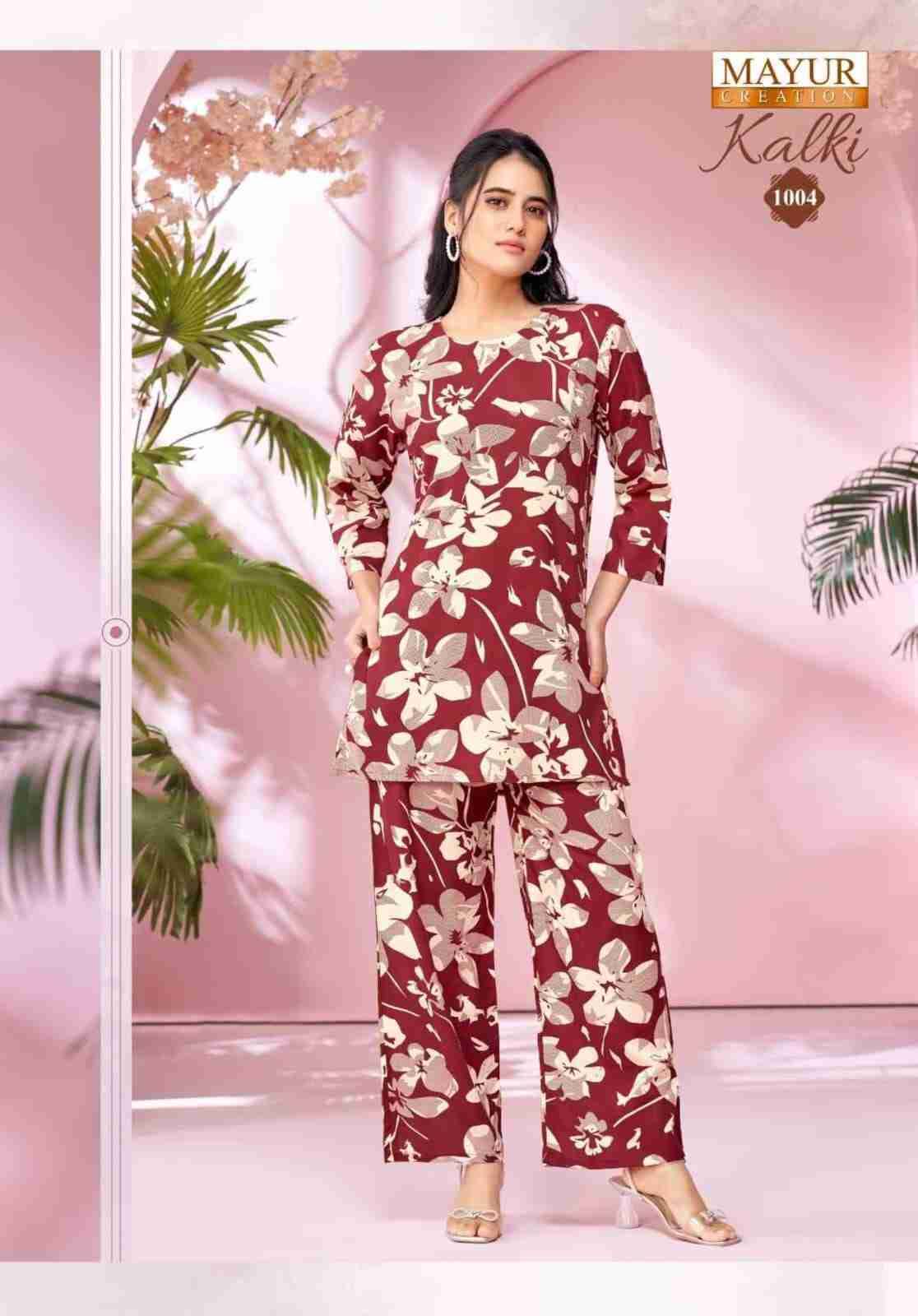 Kalki Vol-1 By Mayur Creation 1001 To 1010 Series Designer Stylish Fancy Colorful Beautiful Party Wear & Ethnic Wear Collection Heavy Rayon Co-Ords At Wholesale Price