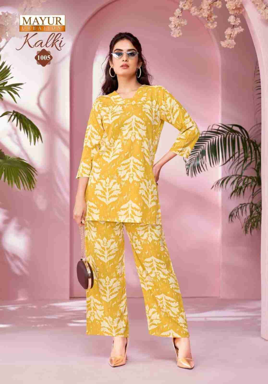 Kalki Vol-1 By Mayur Creation 1001 To 1010 Series Designer Stylish Fancy Colorful Beautiful Party Wear & Ethnic Wear Collection Heavy Rayon Co-Ords At Wholesale Price