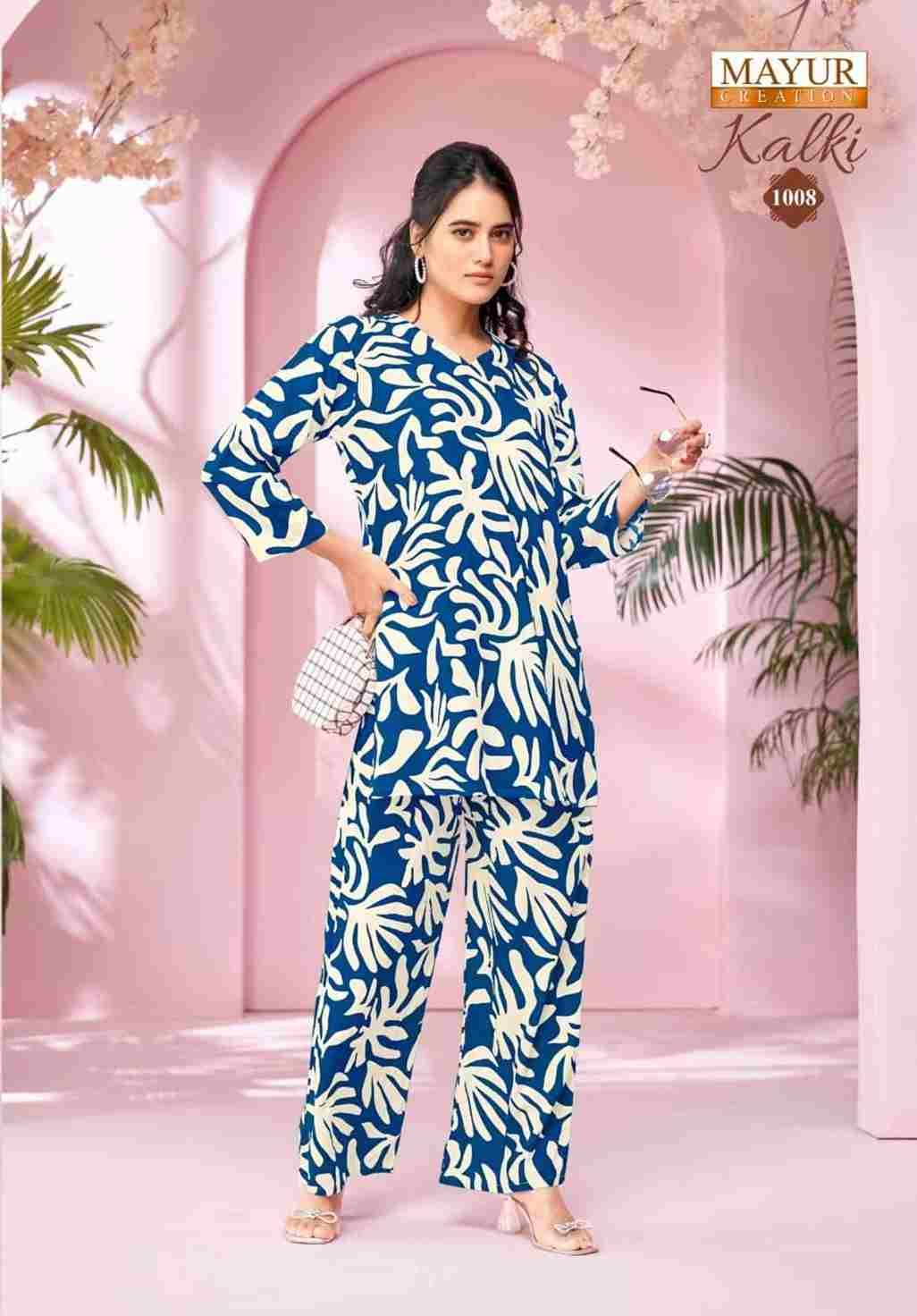 Kalki Vol-1 By Mayur Creation 1001 To 1010 Series Designer Stylish Fancy Colorful Beautiful Party Wear & Ethnic Wear Collection Heavy Rayon Co-Ords At Wholesale Price