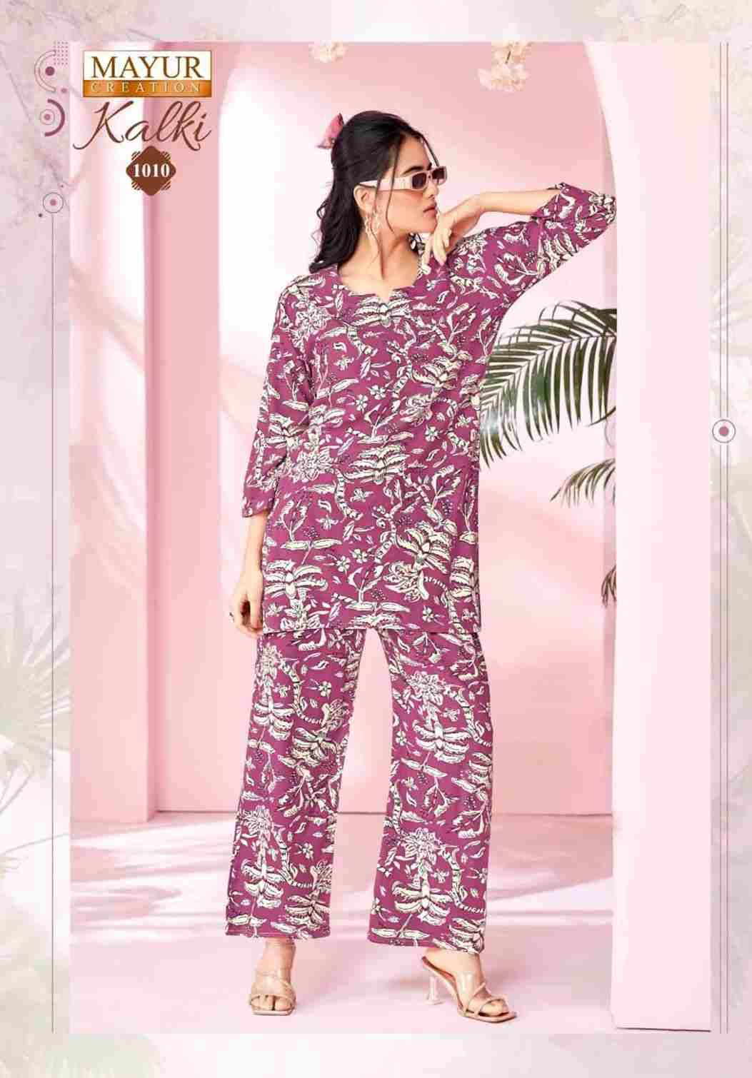 Kalki Vol-1 By Mayur Creation 1001 To 1010 Series Designer Stylish Fancy Colorful Beautiful Party Wear & Ethnic Wear Collection Heavy Rayon Co-Ords At Wholesale Price