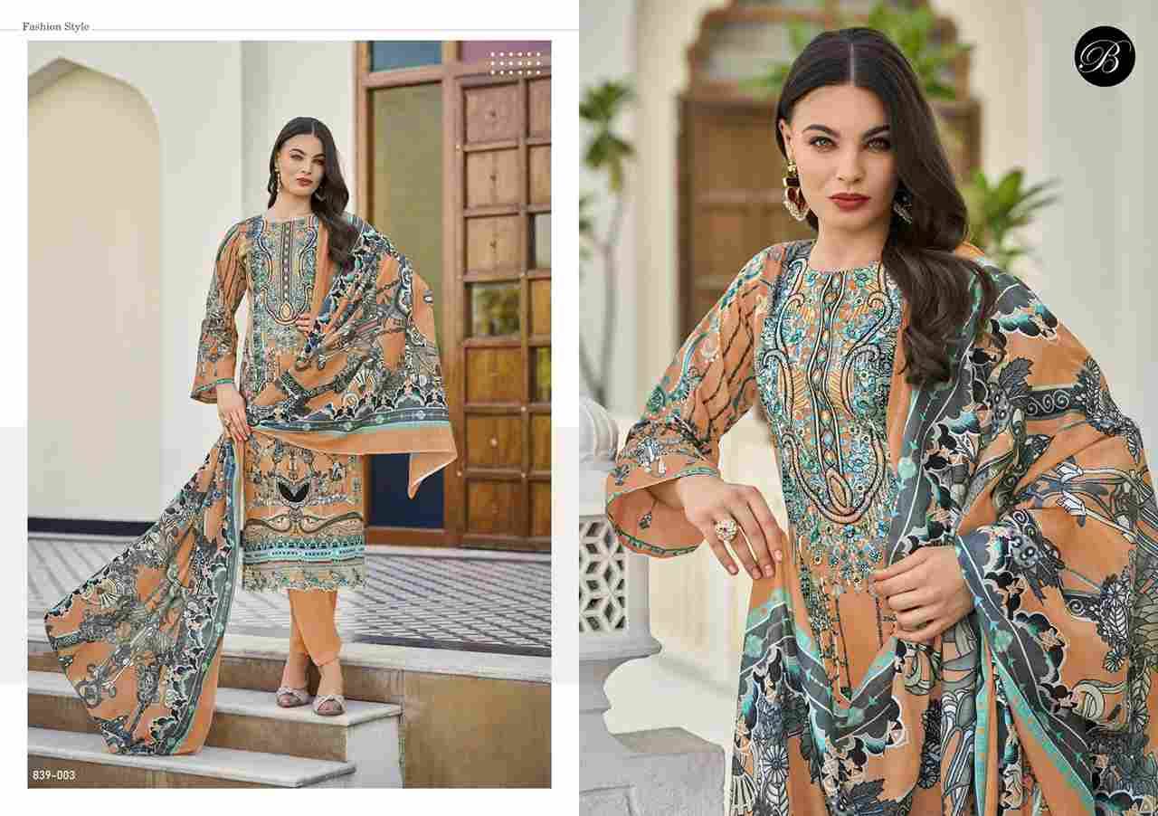 Almarina Vol-3 By Belliza 839-001 To 839-008 Series Beautiful Suits Colorful Stylish Fancy Casual Wear & Ethnic Wear Pure Cotton Dresses At Wholesale Price