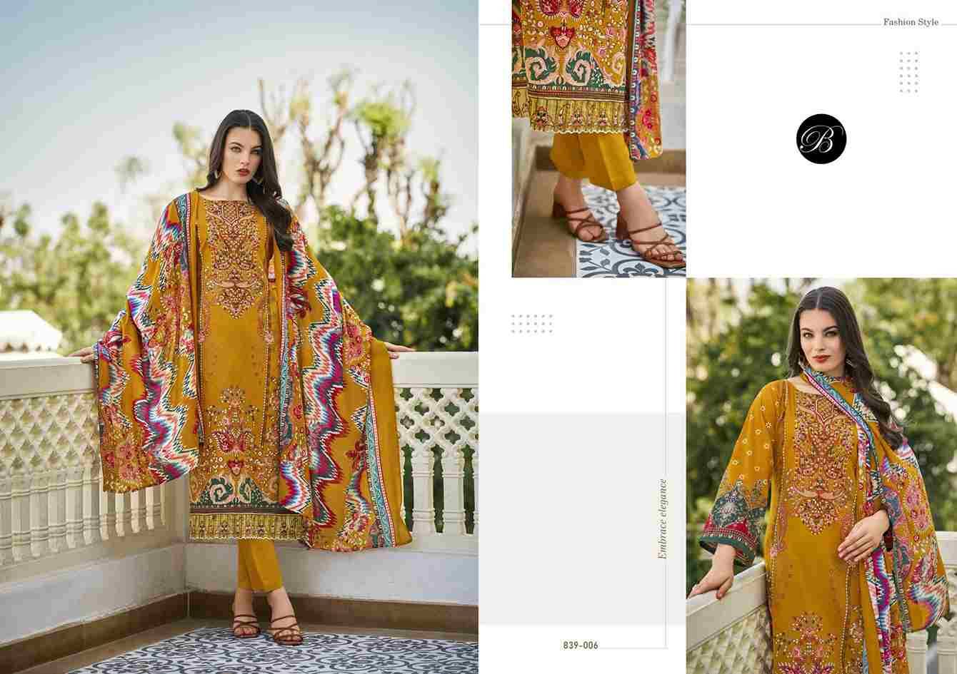 Almarina Vol-3 By Belliza 839-001 To 839-008 Series Beautiful Suits Colorful Stylish Fancy Casual Wear & Ethnic Wear Pure Cotton Dresses At Wholesale Price