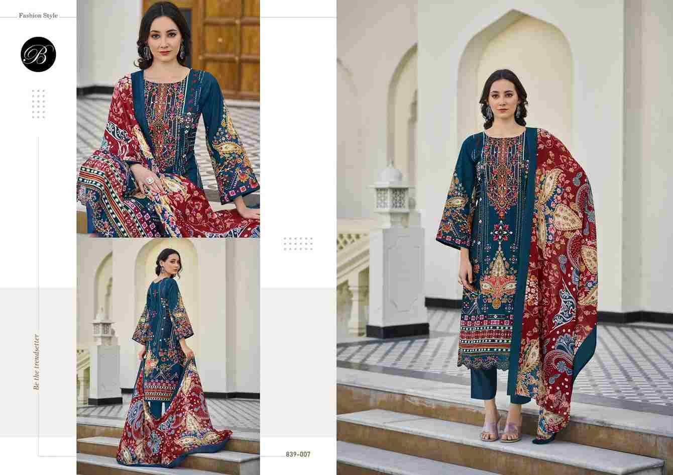 Almarina Vol-3 By Belliza 839-001 To 839-008 Series Beautiful Suits Colorful Stylish Fancy Casual Wear & Ethnic Wear Pure Cotton Dresses At Wholesale Price