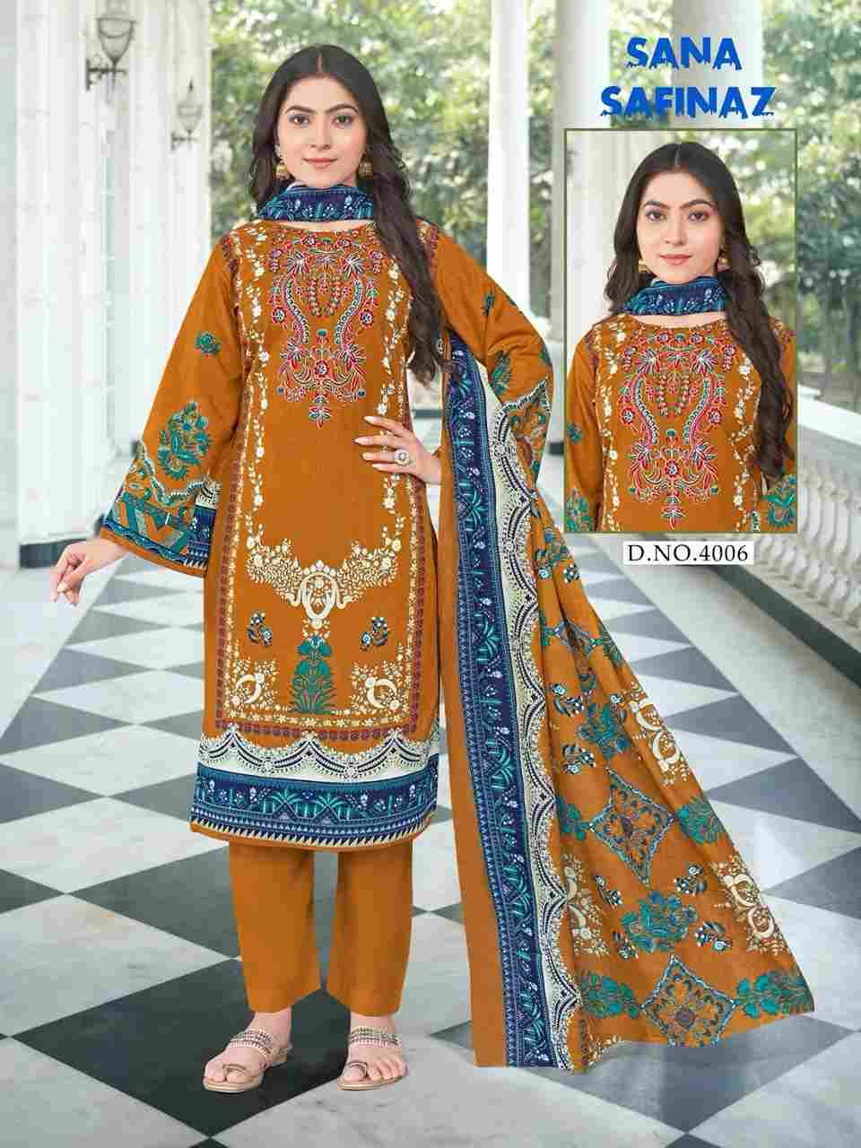Sana Safinaz Vol-4 By Falak International 4005 To 4012 Series Beautiful Stylish Festive Suits Fancy Colorful Casual Wear & Ethnic Wear & Ready To Wear Cotton Print Dresses At Wholesale Price