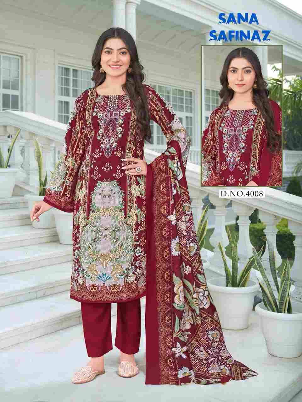 Sana Safinaz Vol-4 By Falak International 4005 To 4012 Series Beautiful Stylish Festive Suits Fancy Colorful Casual Wear & Ethnic Wear & Ready To Wear Cotton Print Dresses At Wholesale Price