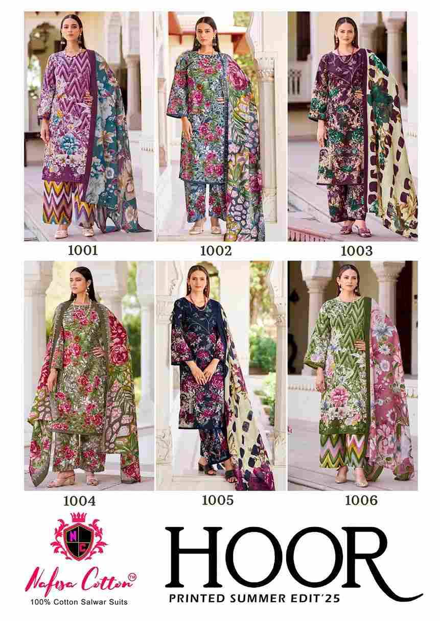 Hoor By Nafisa Cotton 1001 To 1006 Series Beautiful Festive Suits Stylish Fancy Colorful Casual Wear & Ethnic Wear Soft Cotton Print Dresses At Wholesale Price