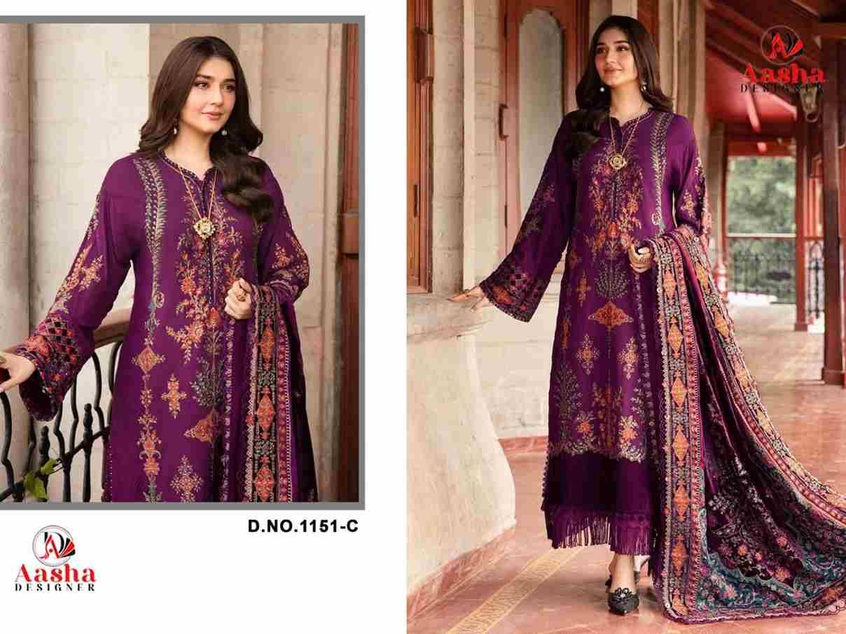 Aasha 1151Colours By Aasha Designer 1151-A To 1151-E Series Pakistani Suits Beautiful Fancy Colorful Stylish Party Wear & Occasional Wear Heavy Rayon Embroidery Dresses At Wholesale Price