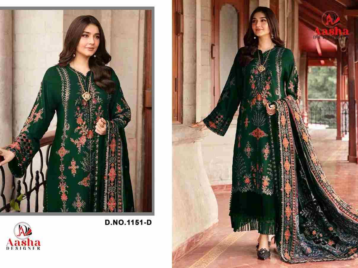Aasha 1151Colours By Aasha Designer 1151-A To 1151-E Series Pakistani Suits Beautiful Fancy Colorful Stylish Party Wear & Occasional Wear Heavy Rayon Embroidery Dresses At Wholesale Price
