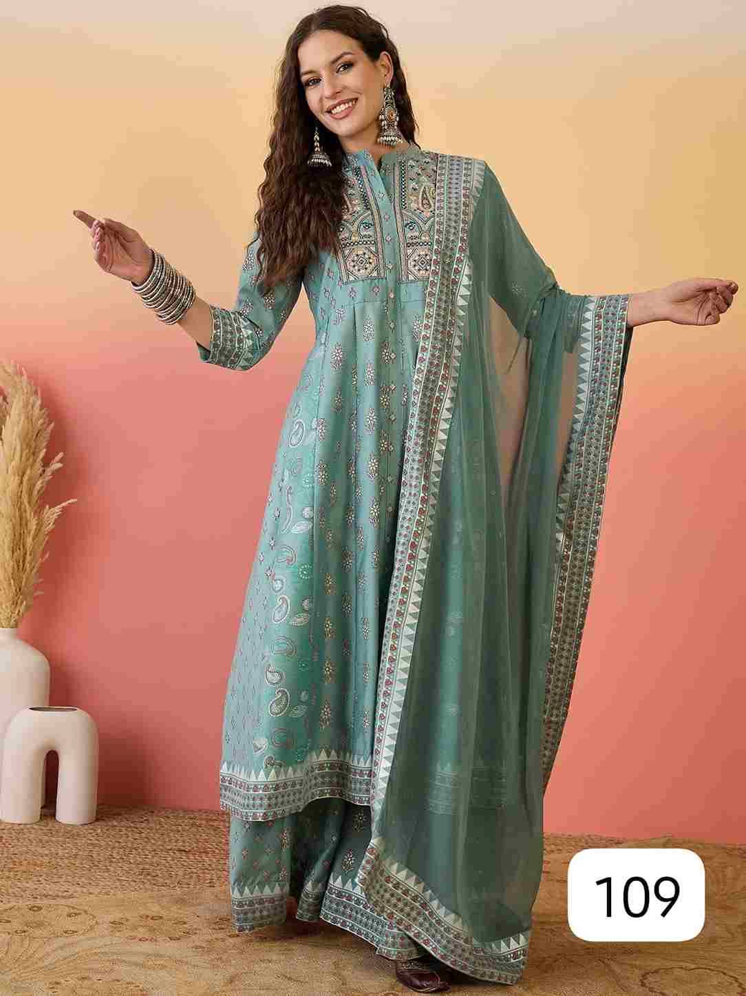 Aroma By PC 101 To 112 Series Festive Suits Beautiful Fancy Colorful Stylish Party Wear & Occasional Wear Roman Silk Embroidered Dresses At Wholesale Price