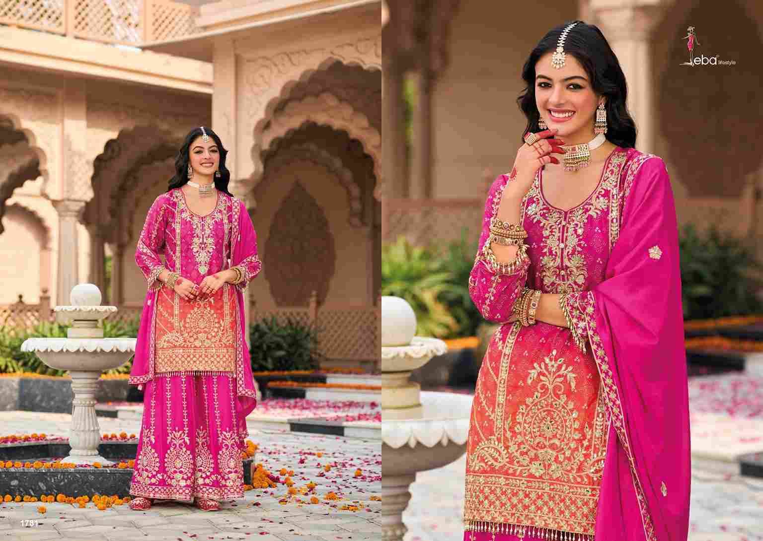 Rangeen By Eba Lifestyle 1781 To 1783 Series Beautiful Sharara Suits Colorful Stylish Fancy Casual Wear & Ethnic Wear Chinnon Embroidery Dresses At Wholesale Price