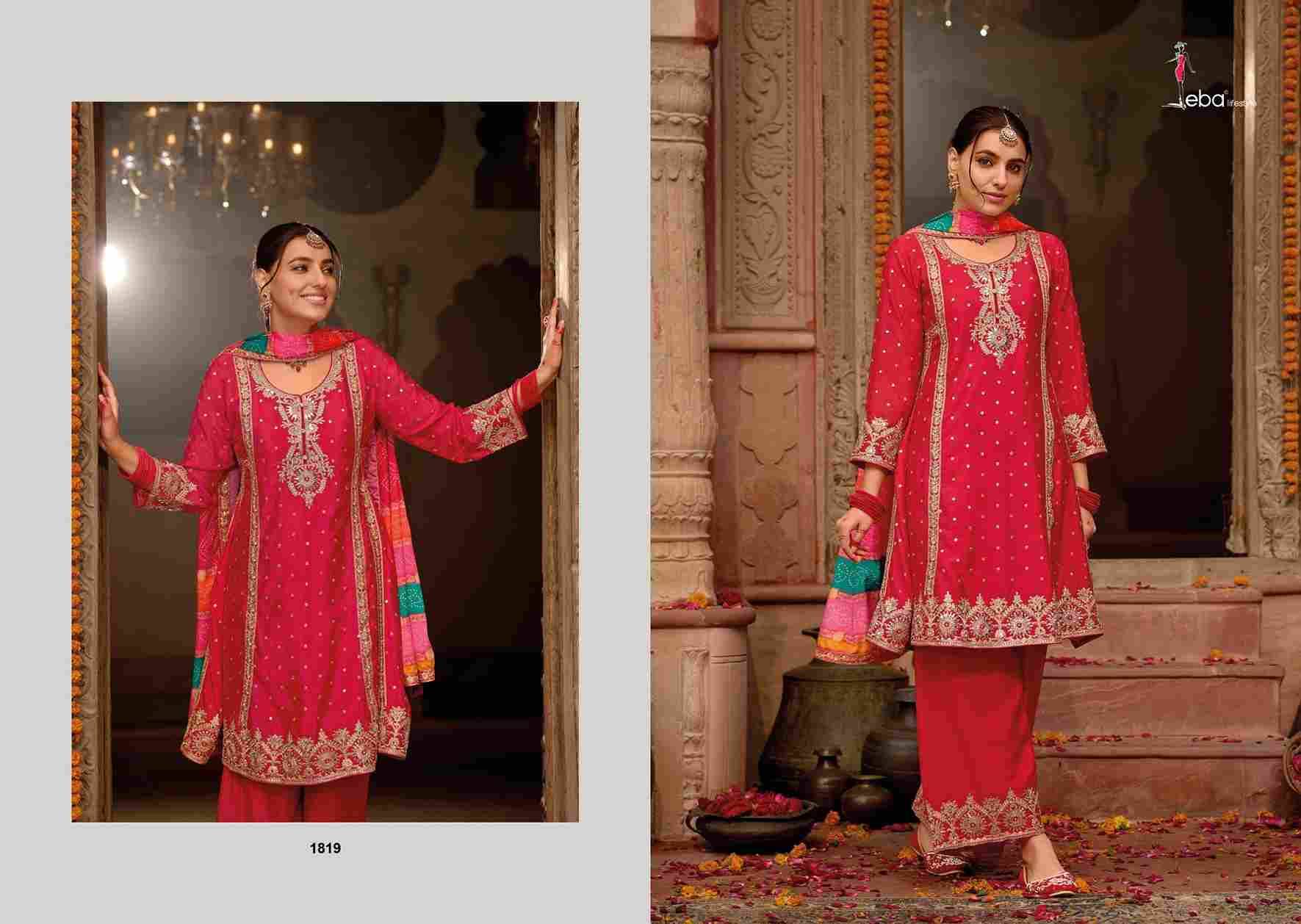 Gajari By Eba Lifestyle 1819 To 1821 Series Beautiful Festive Suits Colorful Stylish Fancy Casual Wear & Ethnic Wear Chinnon Embroidery Dresses At Wholesale Price
