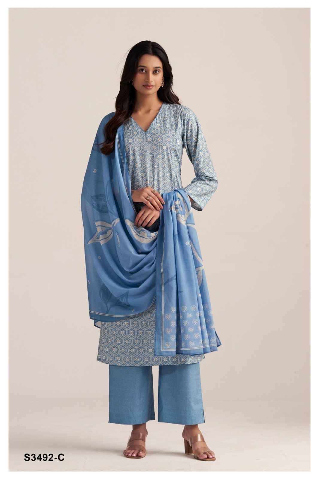 Lennon-3492 By Ganga Fashion 3492-A To 3492-D Series Beautiful Festive Suits Colorful Stylish Fancy Casual Wear & Ethnic Wear Pure Cotton Dresses At Wholesale Price