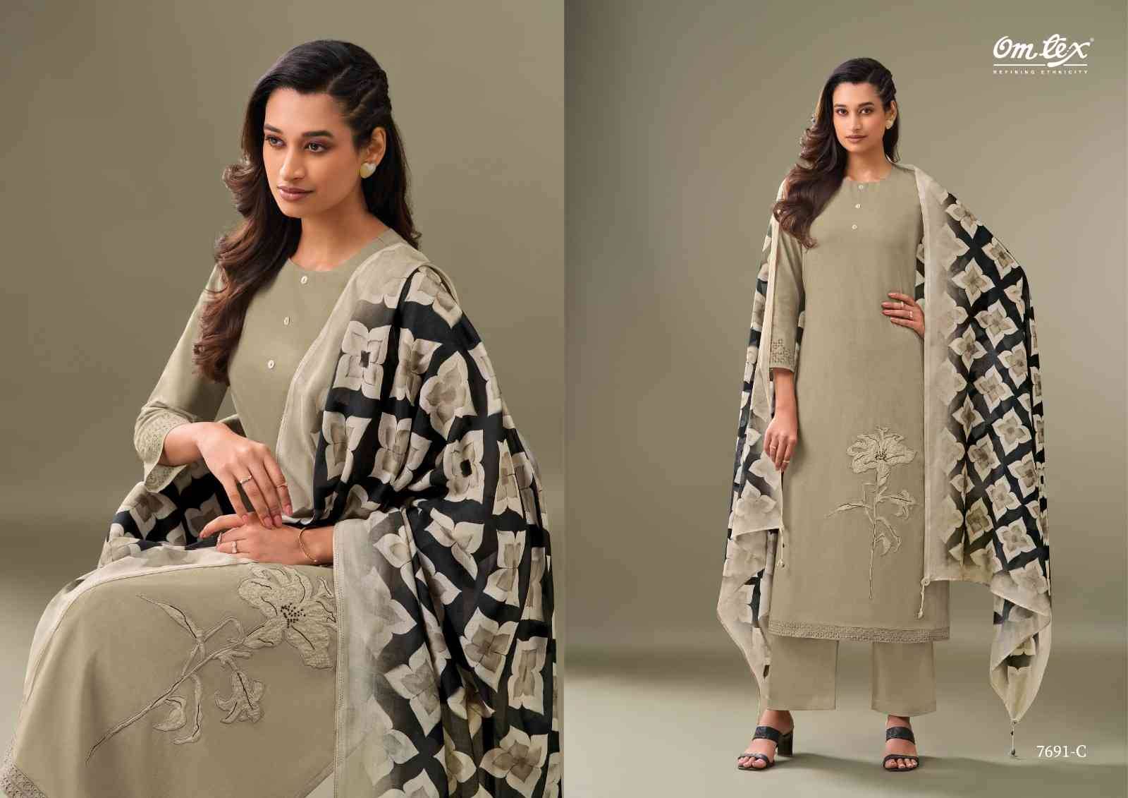 Estiva By Om Tex 7691-A To 7691-D Series Beautiful Suits Stylish Fancy Colorful Party Wear & Ethnic Wear Lawn Cotton Dresses At Wholesale Price