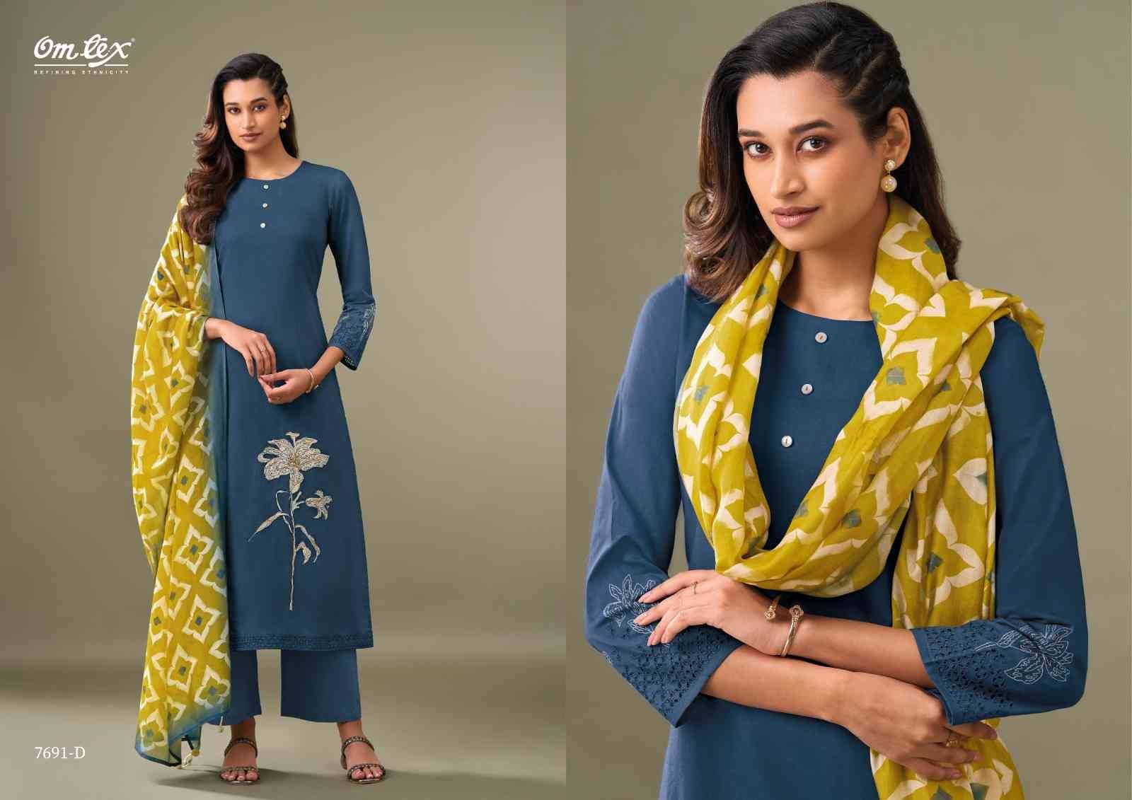 Estiva By Om Tex 7691-A To 7691-D Series Beautiful Suits Stylish Fancy Colorful Party Wear & Ethnic Wear Lawn Cotton Dresses At Wholesale Price