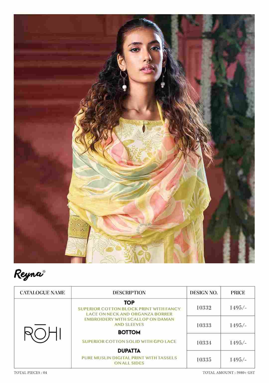 Rohi By Reyna 10332 To 10335 Series Designer Stylish Fancy Colorful Beautiful Party Wear & Ethnic Wear Collection Pure Cotton Print Tops At Wholesale Price