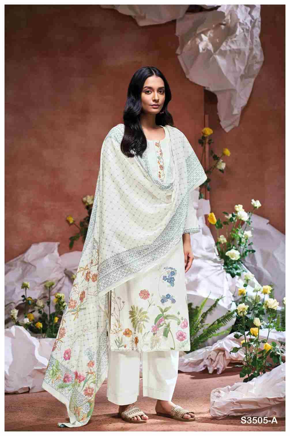 Eilidh-3505 By Ganga Fashion 3505-A To 3505-D Series Beautiful Festive Suits Colorful Stylish Fancy Casual Wear & Ethnic Wear Pure Cotton Dresses At Wholesale Price