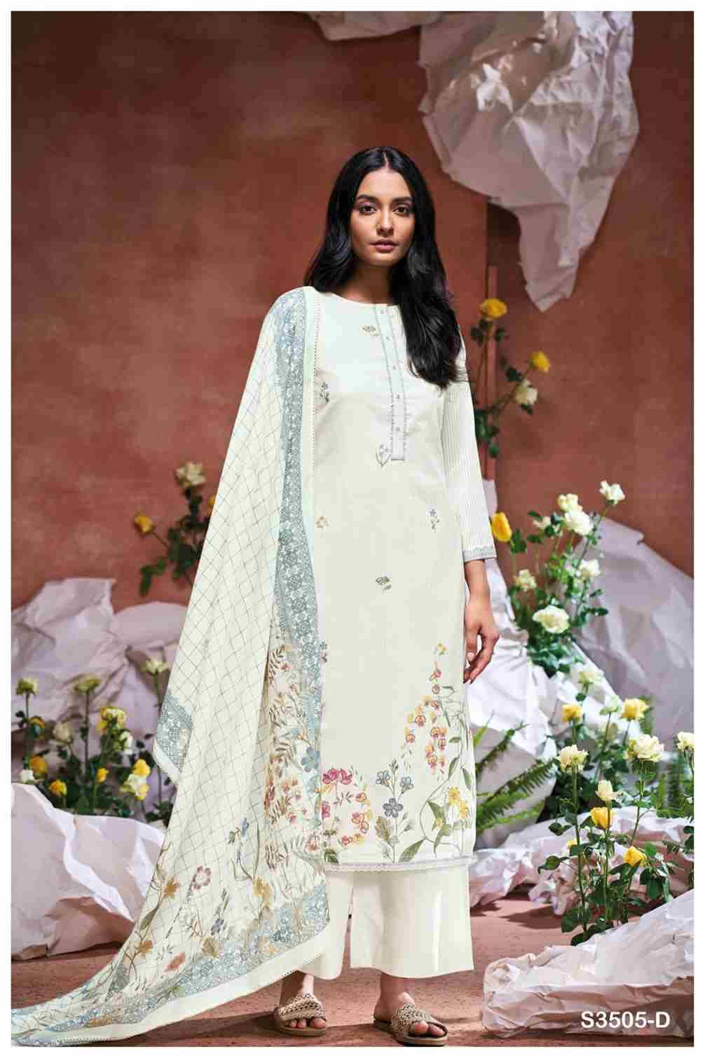 Eilidh-3505 By Ganga Fashion 3505-A To 3505-D Series Beautiful Festive Suits Colorful Stylish Fancy Casual Wear & Ethnic Wear Pure Cotton Dresses At Wholesale Price