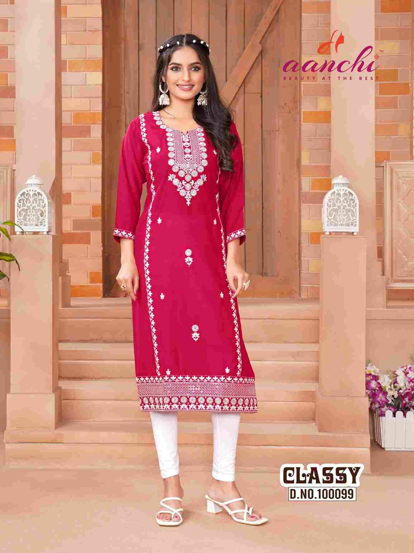 Classy By Aanchi 100099 To 100103 Series Designer Stylish Fancy Colorful Beautiful Party Wear & Ethnic Wear Collection Roman Silk Kurtis At Wholesale Price