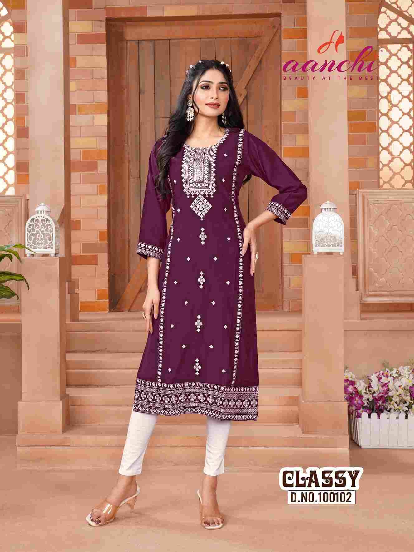 Classy By Aanchi 100099 To 100103 Series Designer Stylish Fancy Colorful Beautiful Party Wear & Ethnic Wear Collection Roman Silk Kurtis At Wholesale Price