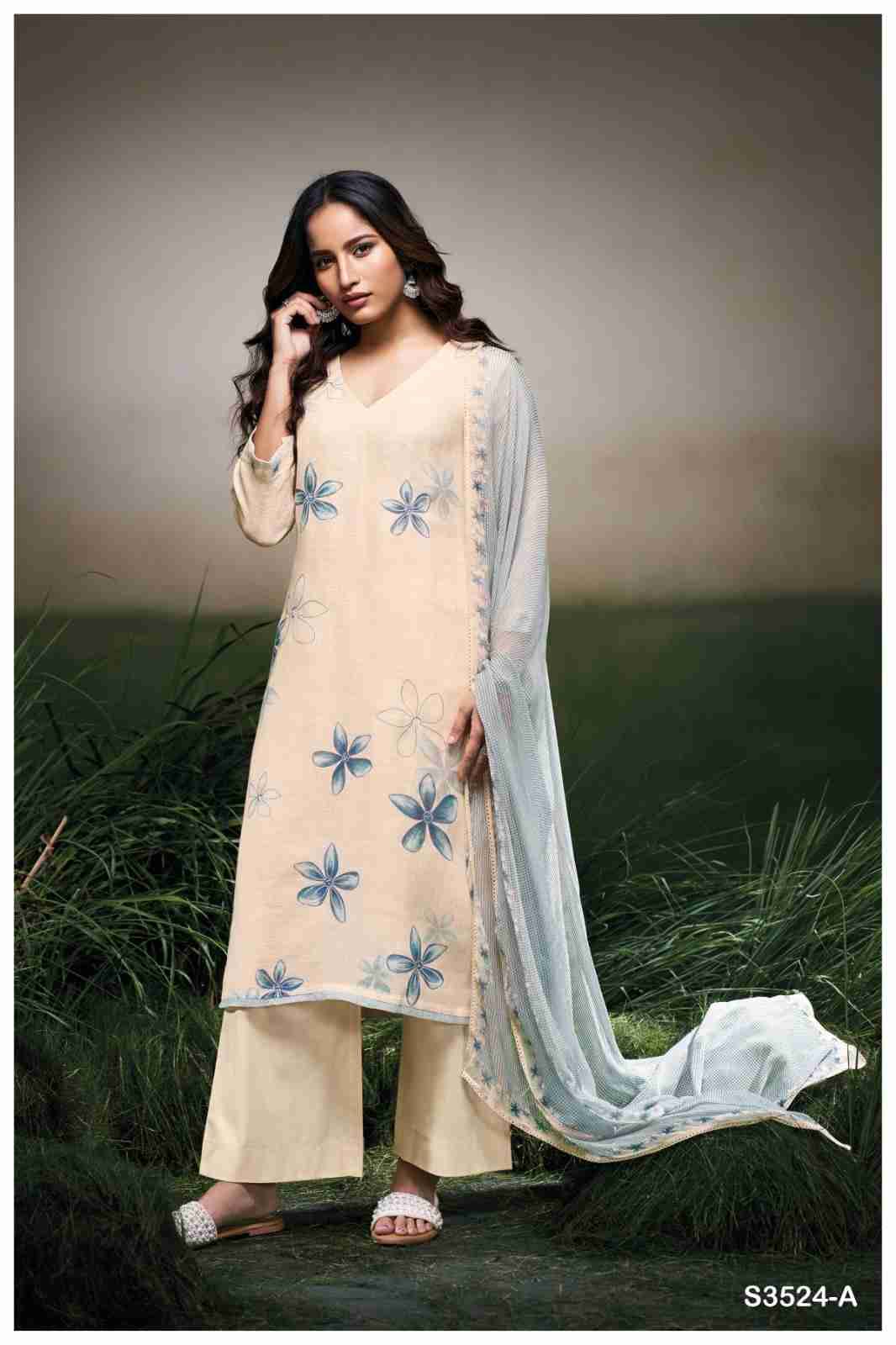 Gracelyn-3524 By Ganga Fashion 3524-A To 3524-D Series Beautiful Festive Suits Colorful Stylish Fancy Casual Wear & Ethnic Wear Pure Linen Dresses At Wholesale Price