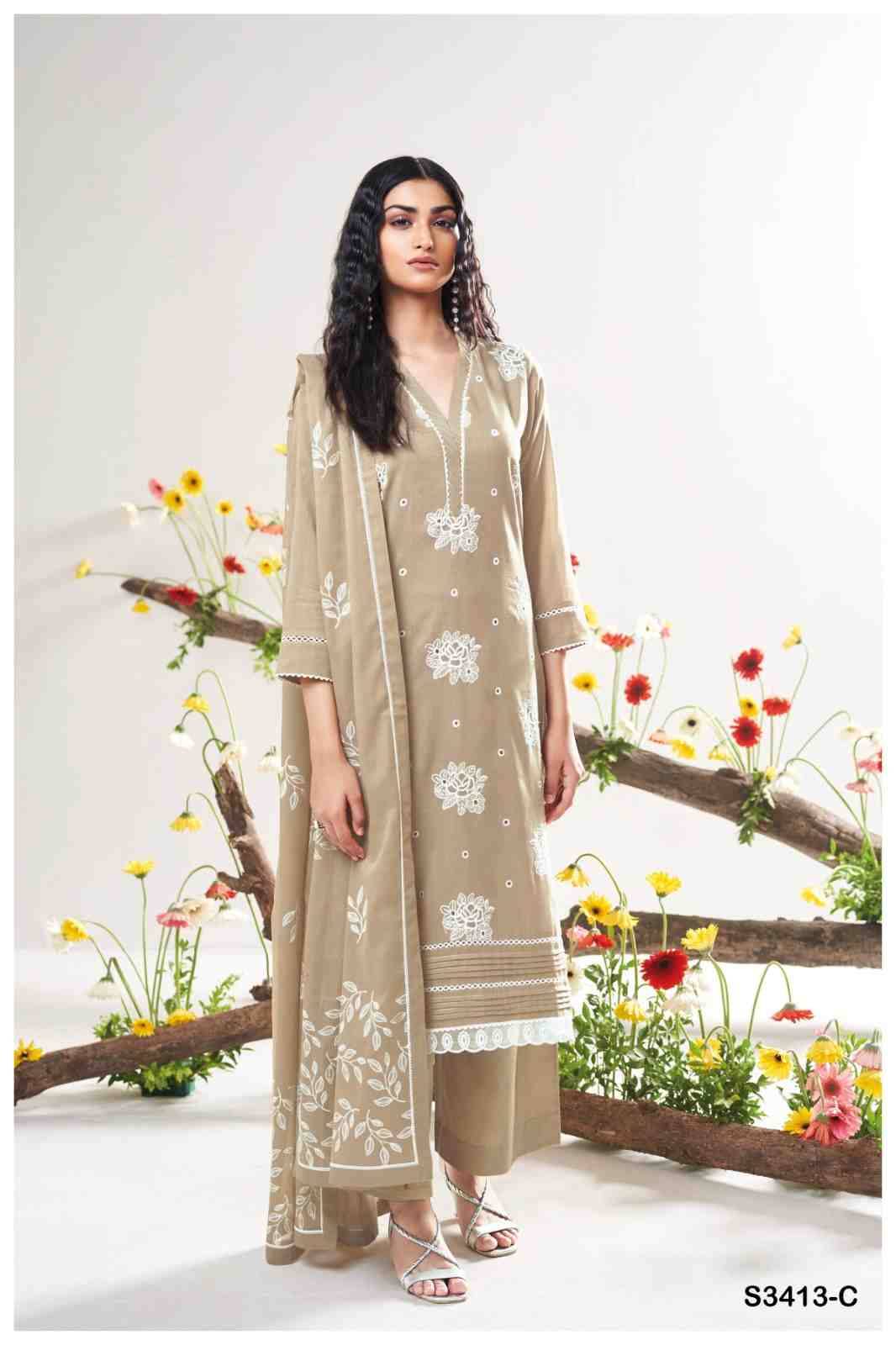Adela-3413 By Ganga Fashion 3413-A To 3413-D Series Beautiful Festive Suits Colorful Stylish Fancy Casual Wear & Ethnic Wear Premium Mal Dresses At Wholesale Price