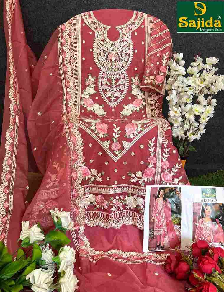 Aisha Vol-2 By Sajida Designer Suits 1020-A To 1020-D Series Beautiful Pakistani Suits Colorful Stylish Fancy Casual Wear & Ethnic Wear Organza Embroidered Dresses At Wholesale Price