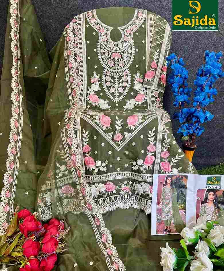 Aisha Vol-2 By Sajida Designer Suits 1020-A To 1020-D Series Beautiful Pakistani Suits Colorful Stylish Fancy Casual Wear & Ethnic Wear Organza Embroidered Dresses At Wholesale Price