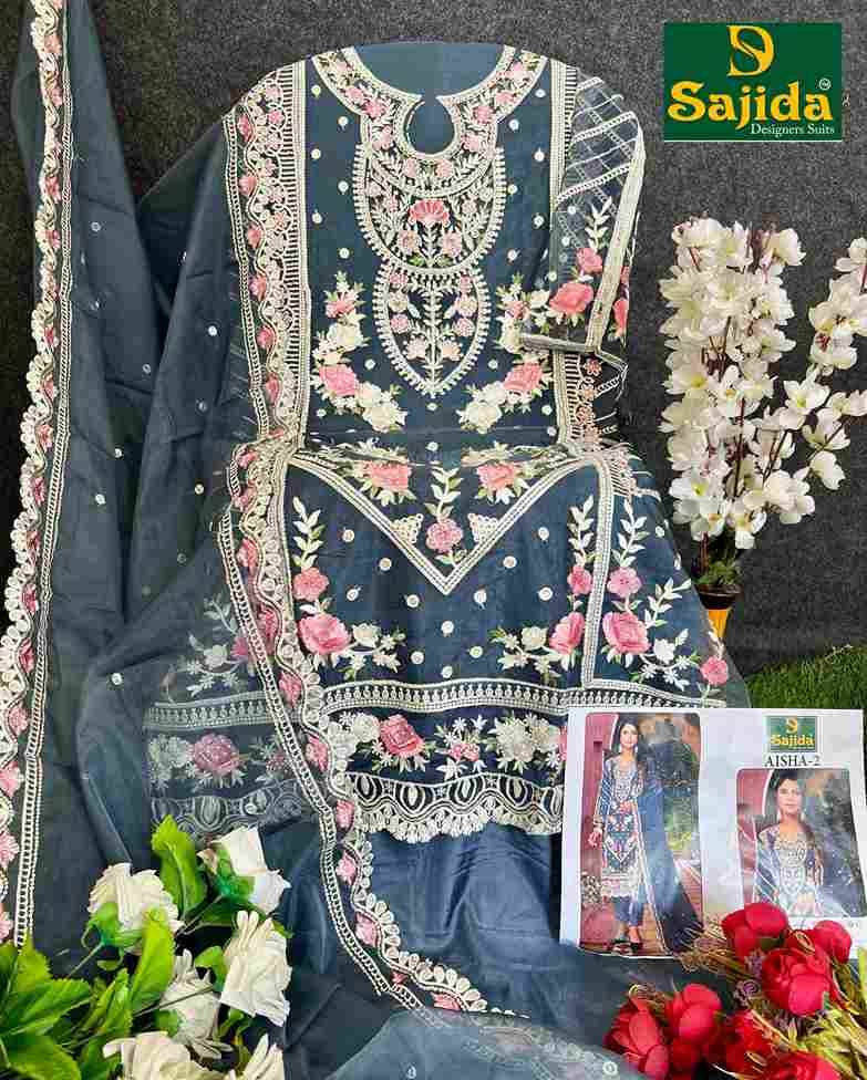 Aisha Vol-2 By Sajida Designer Suits 1020-A To 1020-D Series Beautiful Pakistani Suits Colorful Stylish Fancy Casual Wear & Ethnic Wear Organza Embroidered Dresses At Wholesale Price